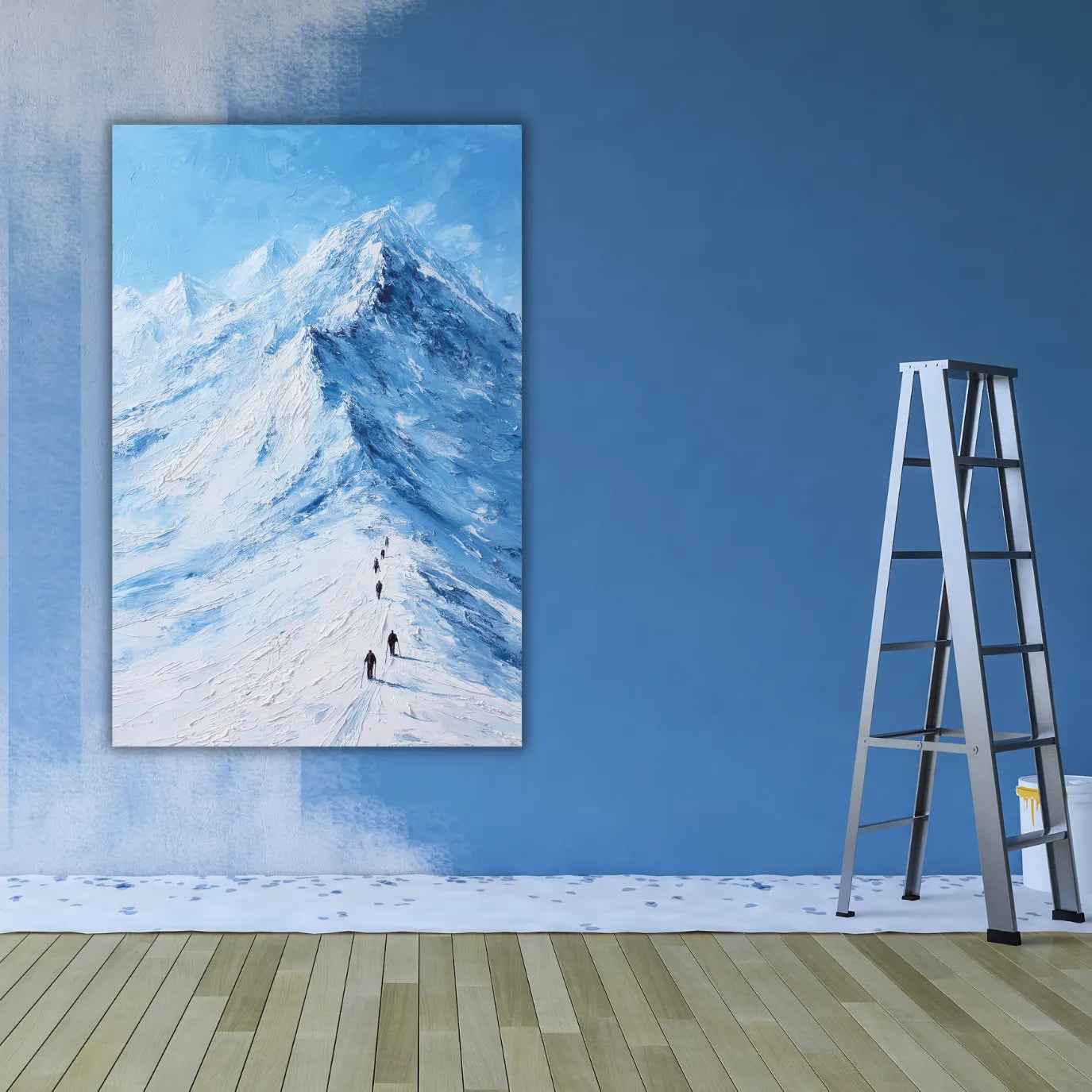 Framed painitng of a snowy mountain / Mt. Everest