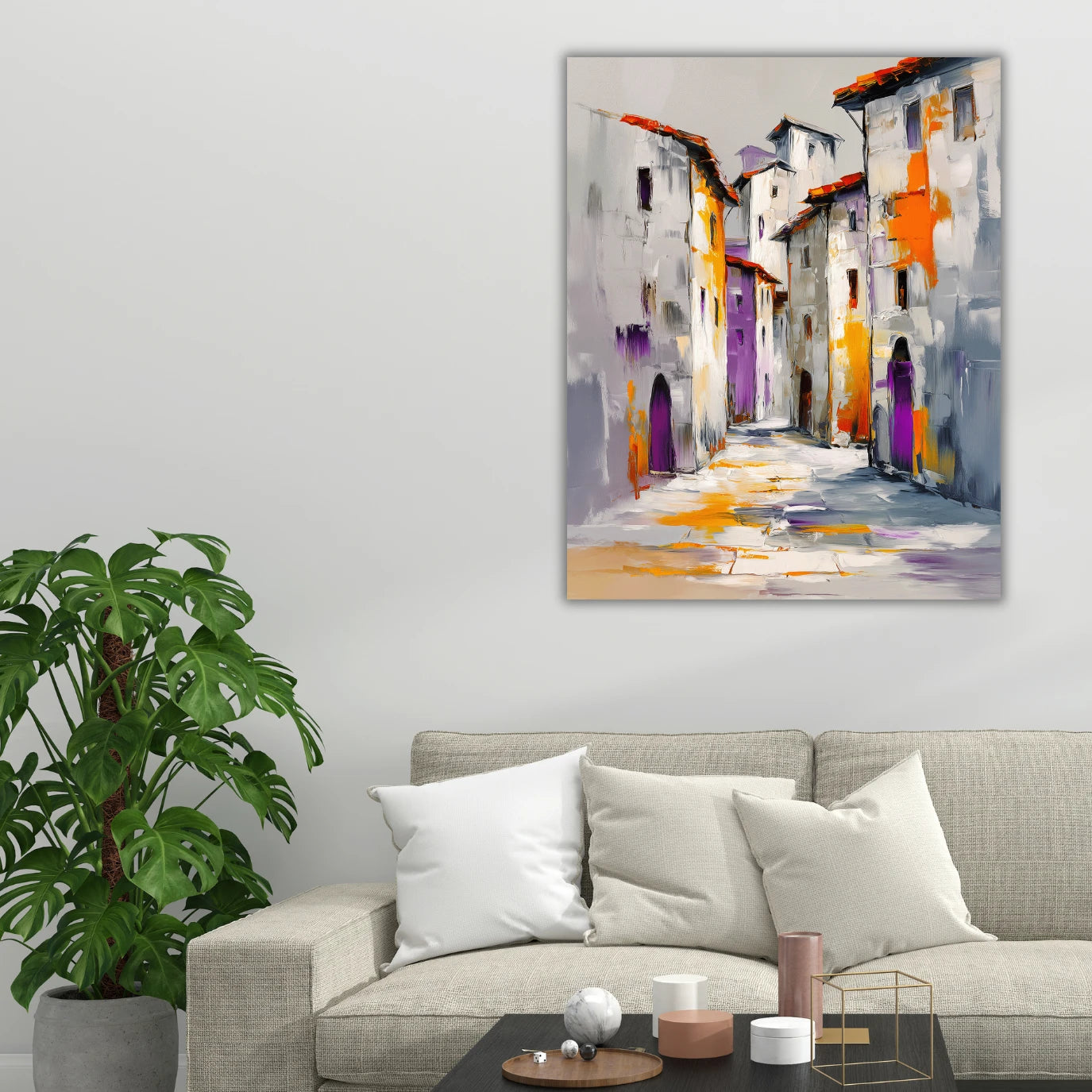 abstract painting of street