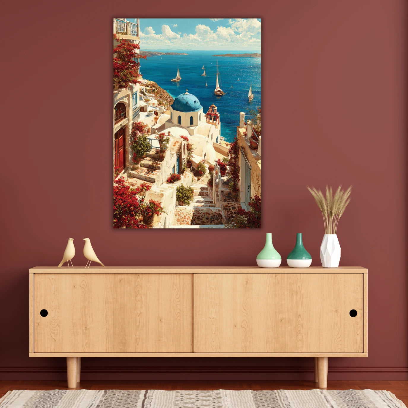 canvas wall painting santorini