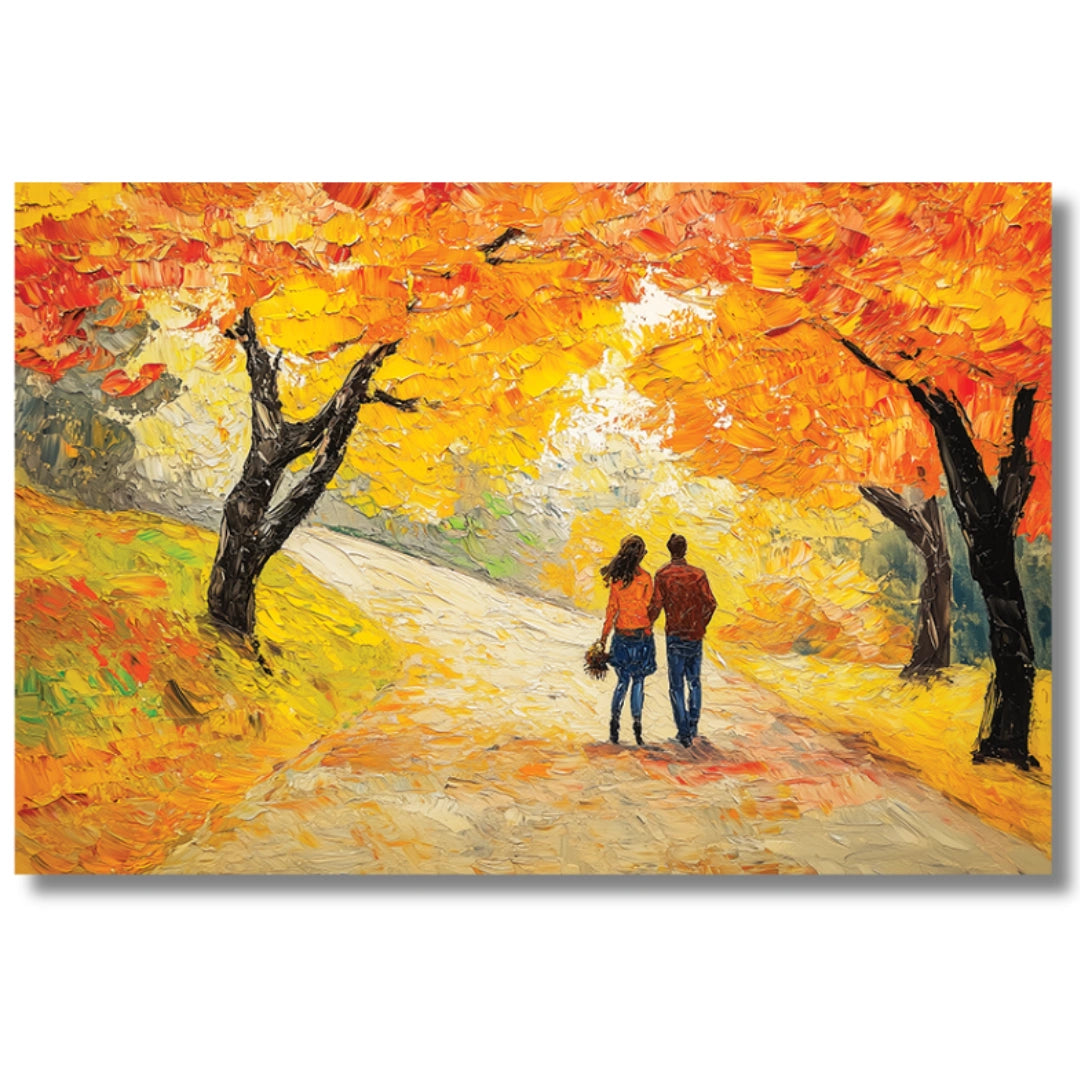 canvas painting of romantic couple