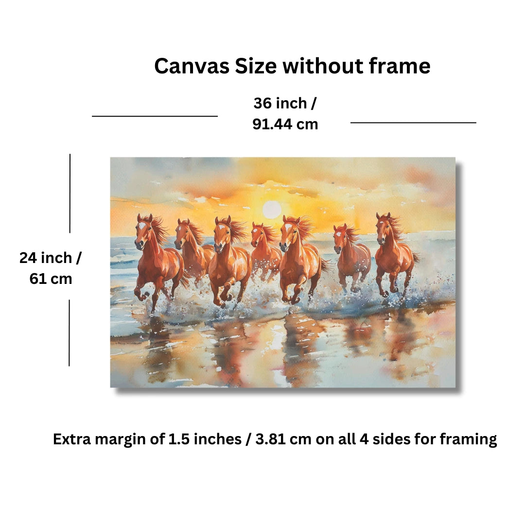 7 Horse Painting Vastu wall painting