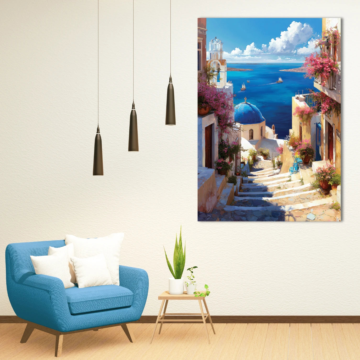 santorini canvas art