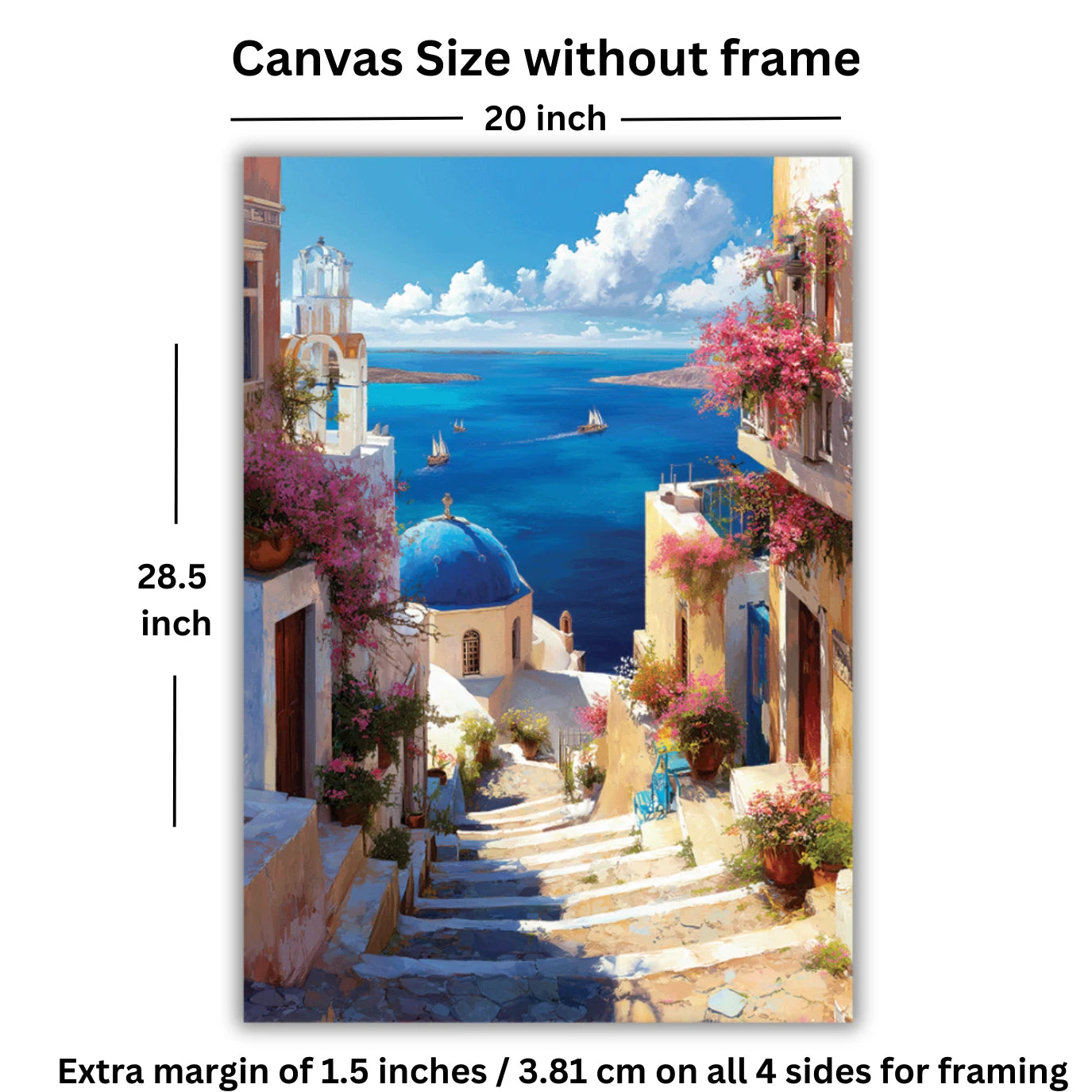 santorini canvas painting for bedroom