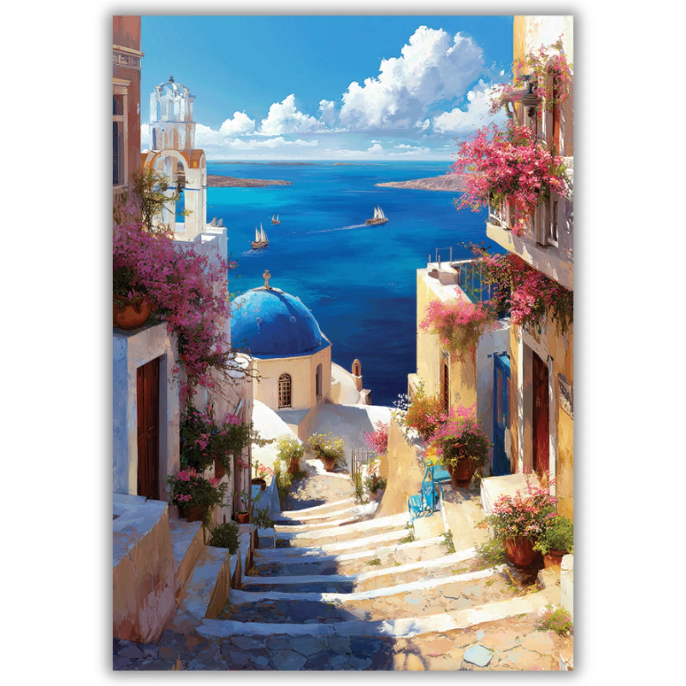 santorini greece paintings for living room