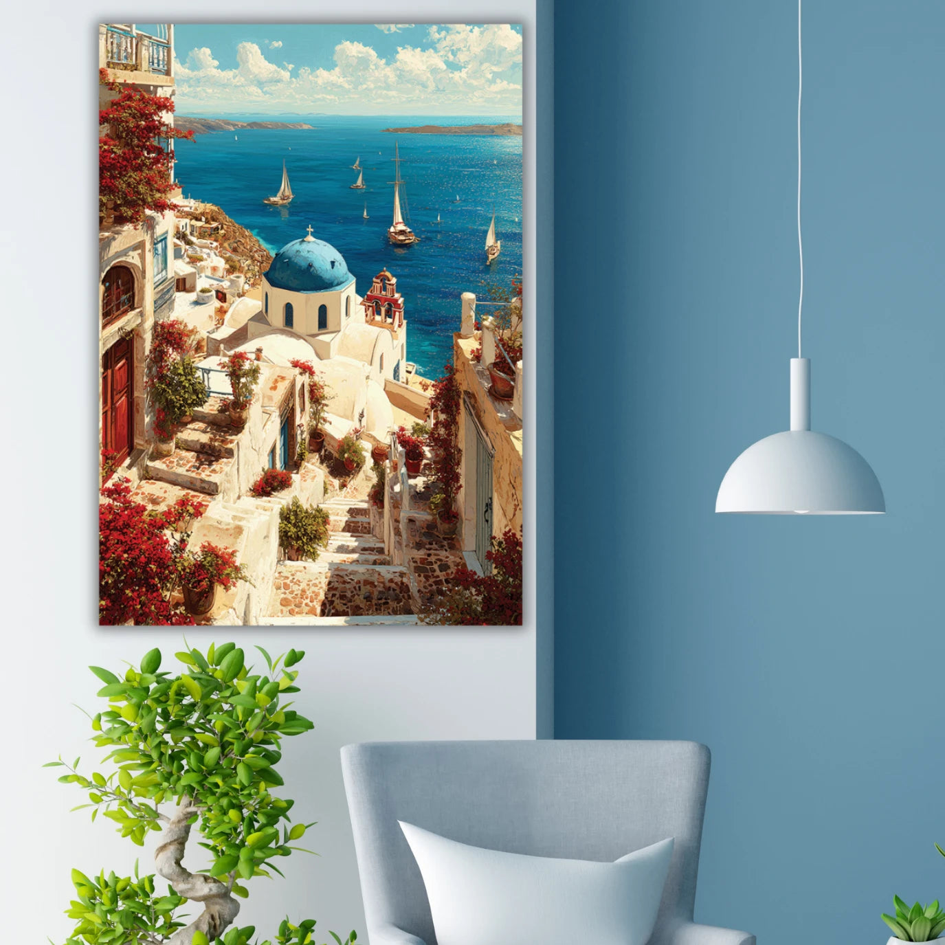 santorini painting