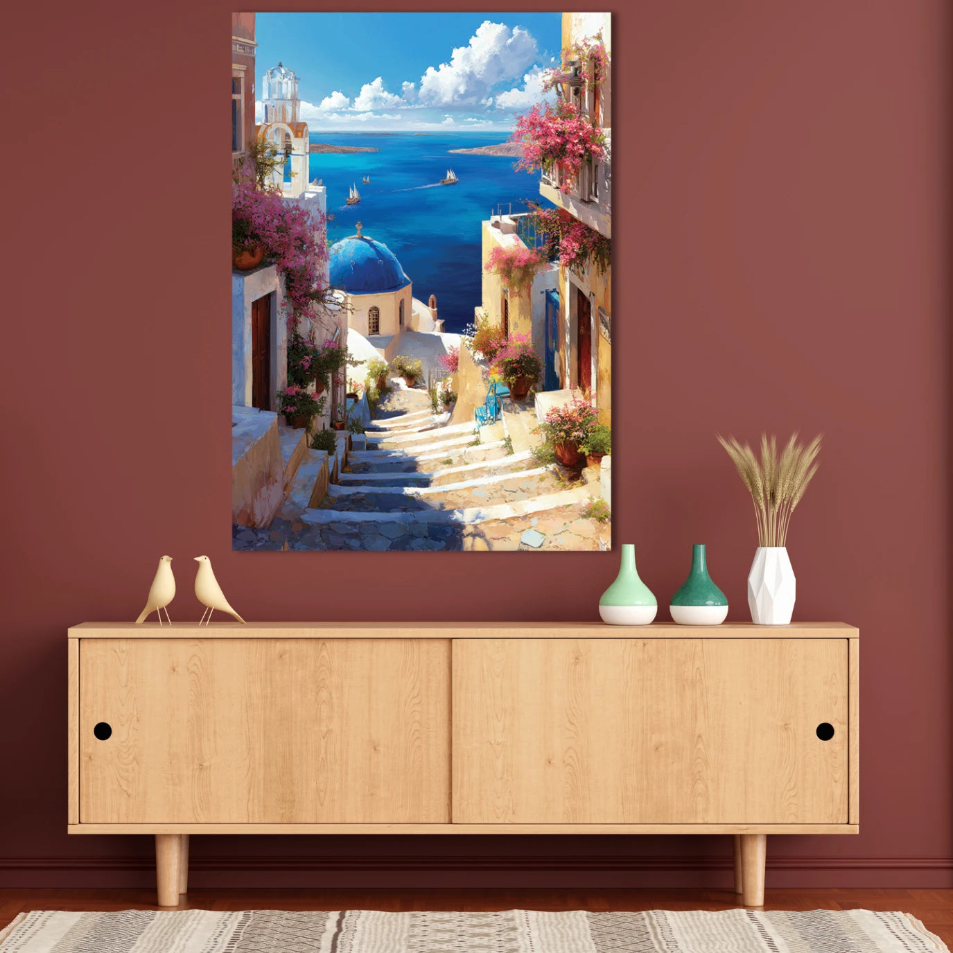 santorini wall art for living room