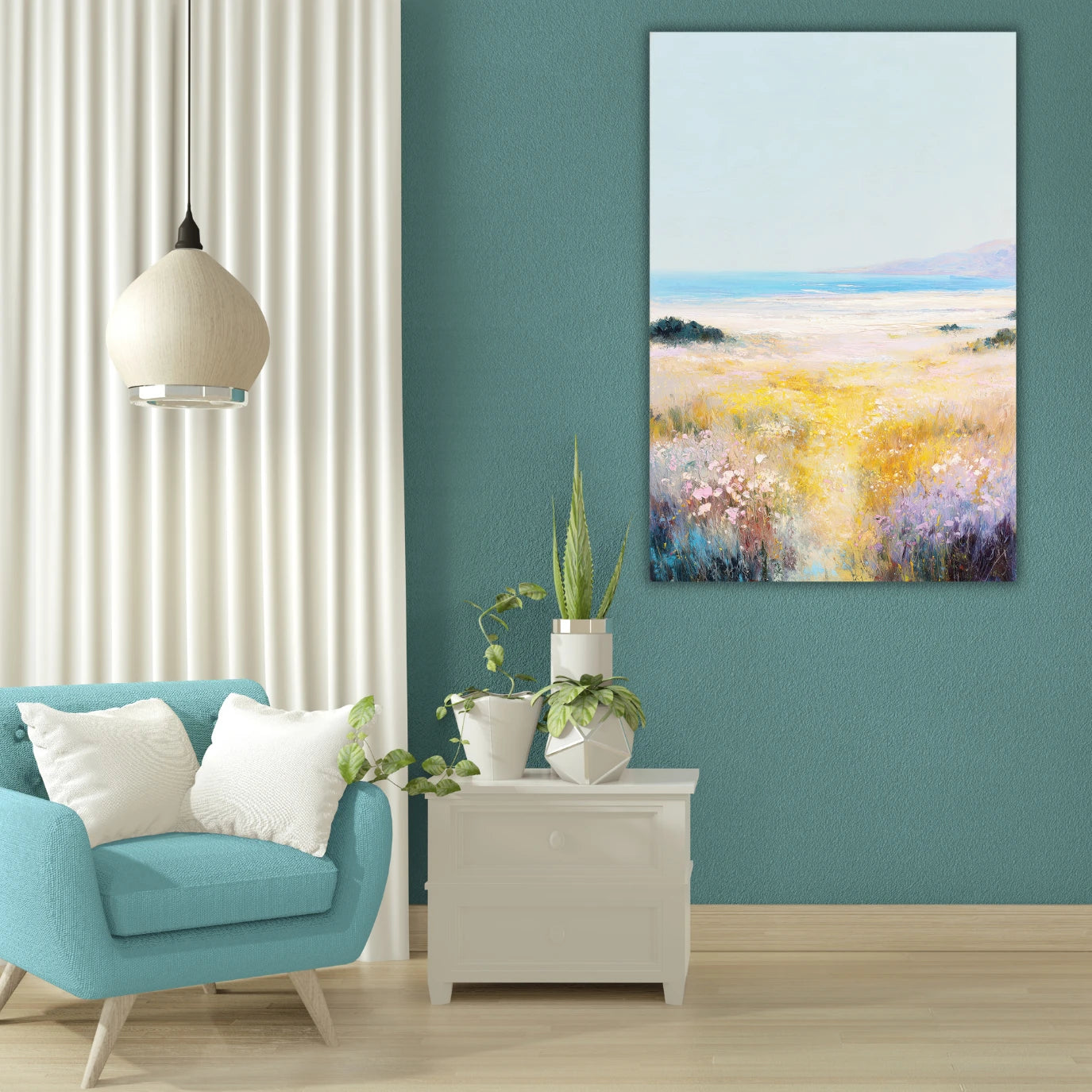 seashore canvas wall painting