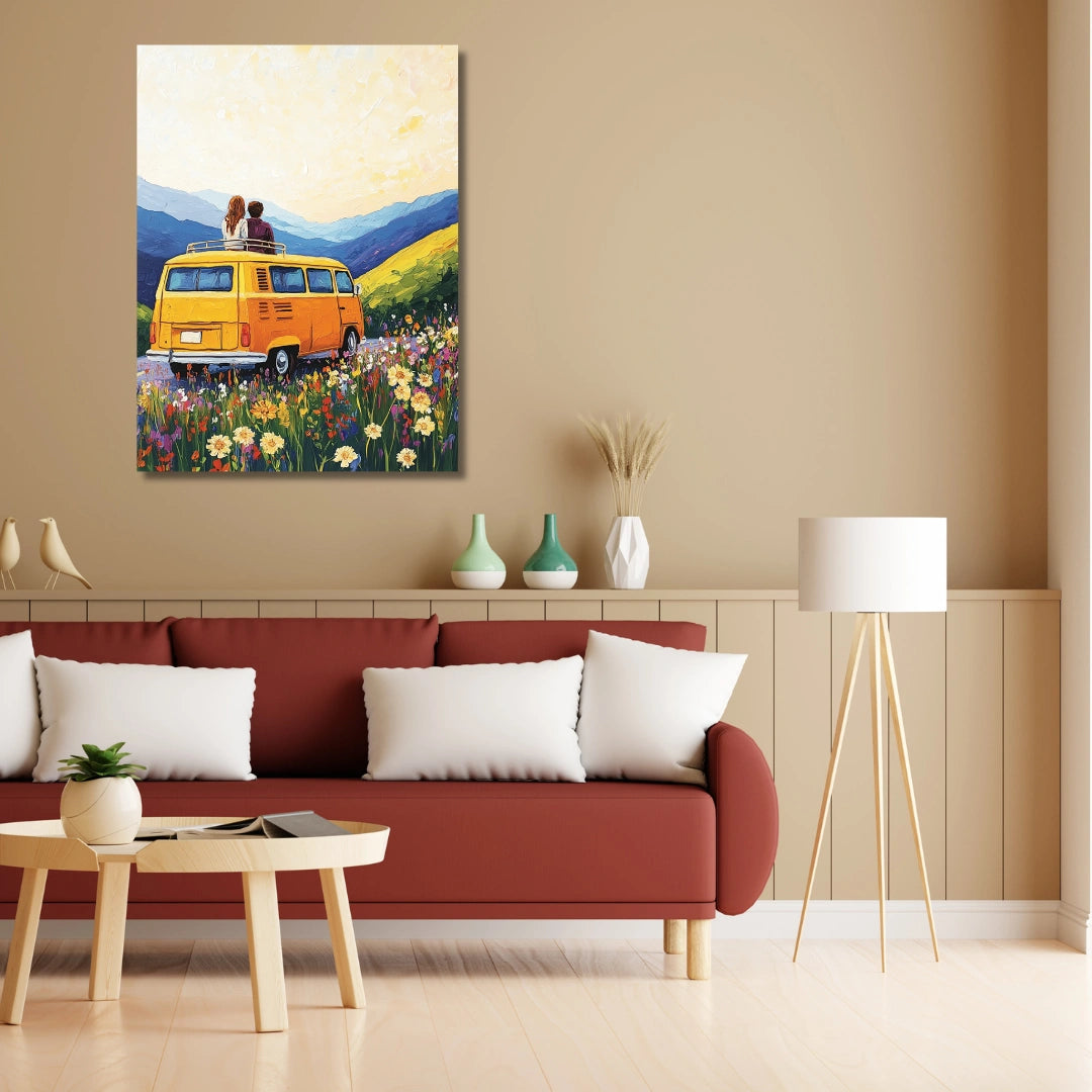 couple painting on canvas for wall decoration by Viventiq