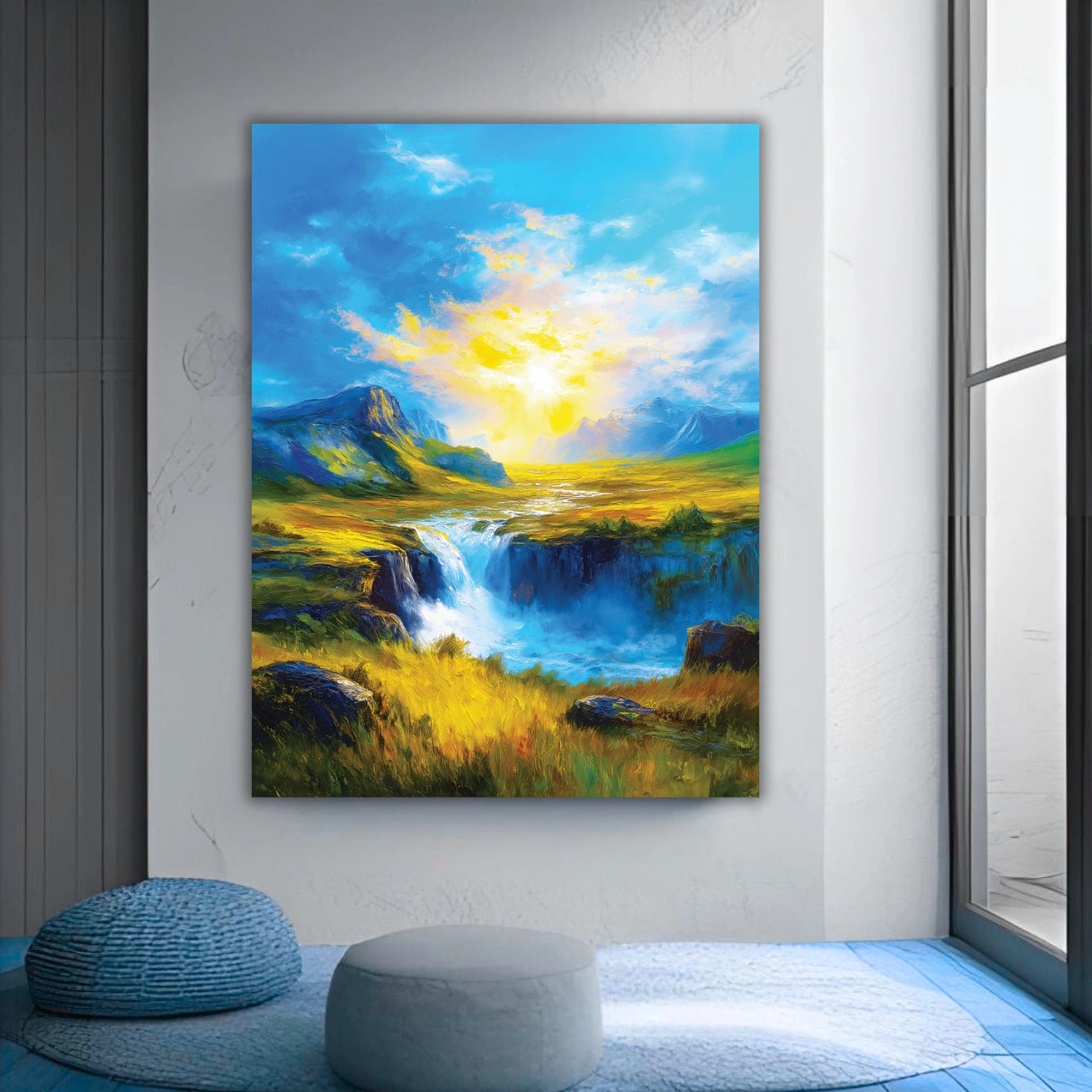 waterfall painting