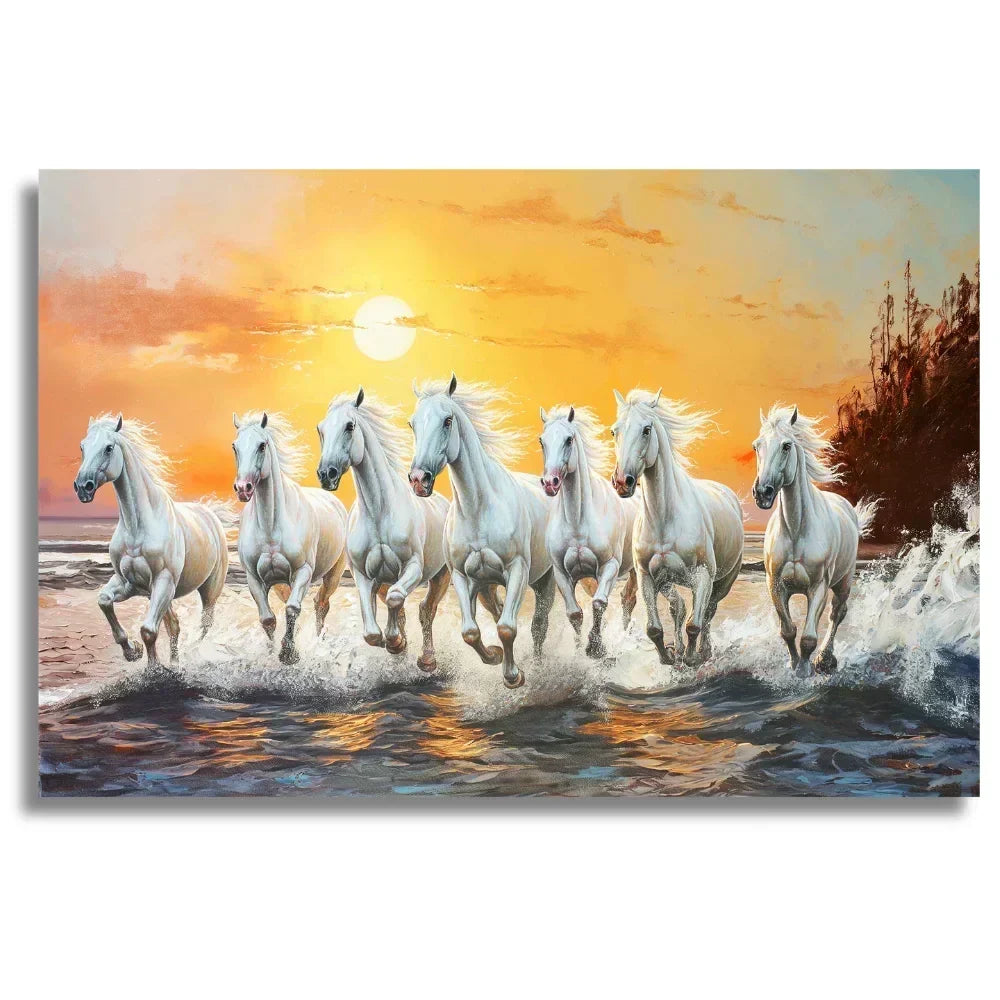 7 running horse painting for wall as per vastu