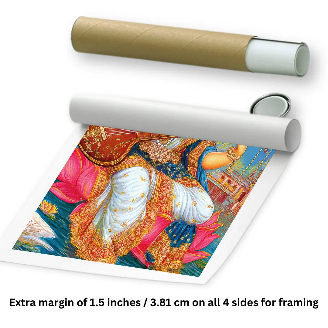 Beautiful Saraswati Painting| Goddess Saraswati Painting on Canvas| God Painting| Saraswati Canvas Painting| Saraswati ji Painting| Mata Saraswati Wall Painting