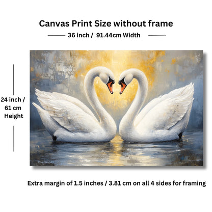 Vastu-Inspired Pair of Swan Painting: Bring Harmony and Beauty to Your Home