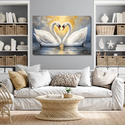 Vastu-Inspired Pair of Swan Painting: Bring Harmony and Beauty to Your Home