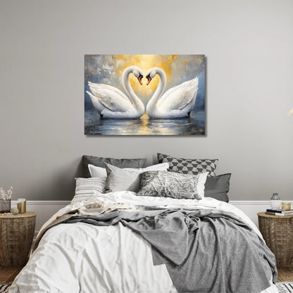 Vastu-Inspired Pair of Swan Painting: Bring Harmony and Beauty to Your Home