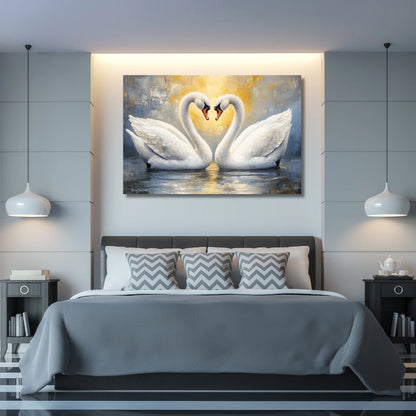 Vastu-Inspired Pair of Swan Painting: Bring Harmony and Beauty to Your Home