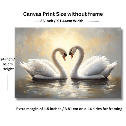 Pair of Swan Birds: A Canvas Wall Painting just for your Home Decor