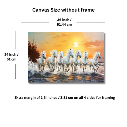7 running horses painting