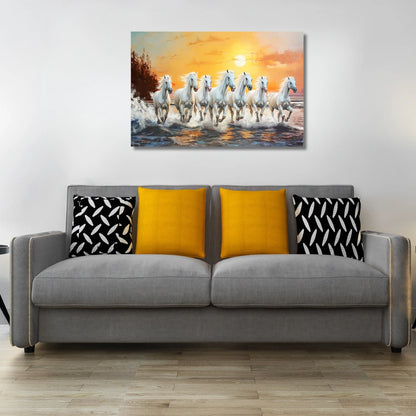 7 white horse painting