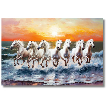 7 running horses painting