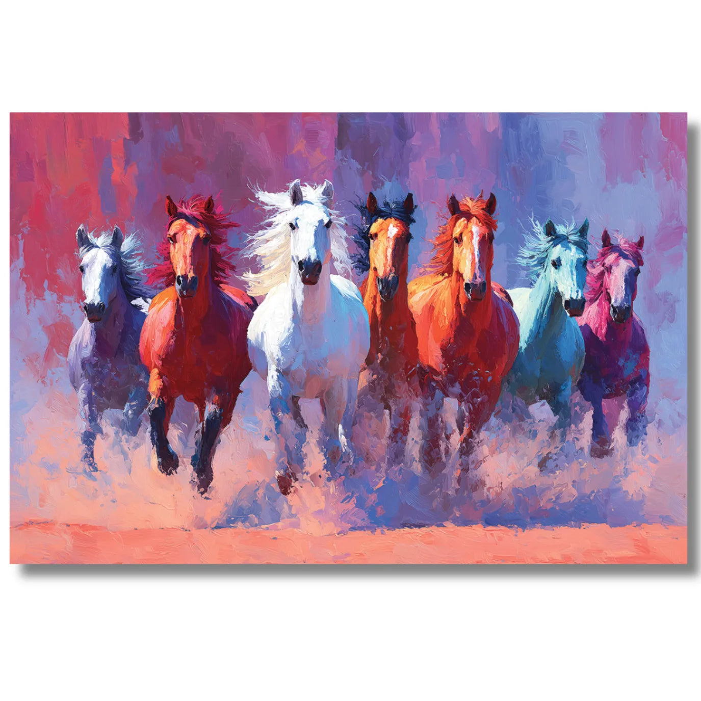 7 Running Horses Painting Vastu Canvas Art for Living Room Wall Decoration          Ask ChatGPT