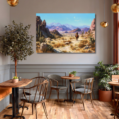 Premium Desert Canvas Painting| Framed Cactus Wall Art| Cactus Painting on Canvas |Desert Landscape Painting| Large Cactus Painting