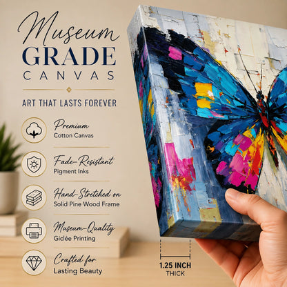 Abstract Butterfly Painting on Canvas