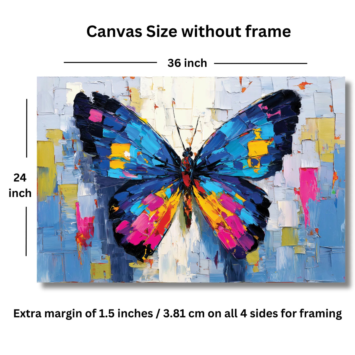 abstract butterfly painting on a canvas for home