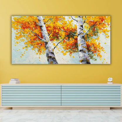 Birch tree canvas art for living room