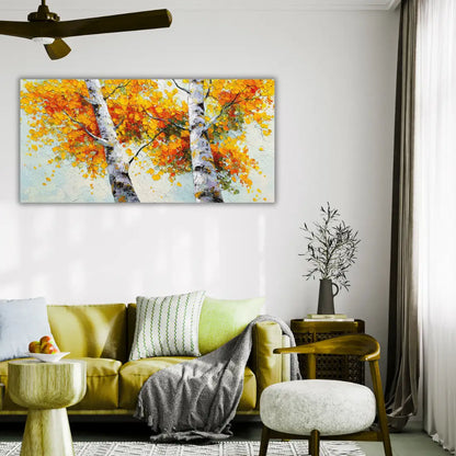 Birch tree canvas painting for living room