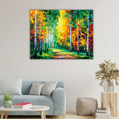Birch tree canvas wall art