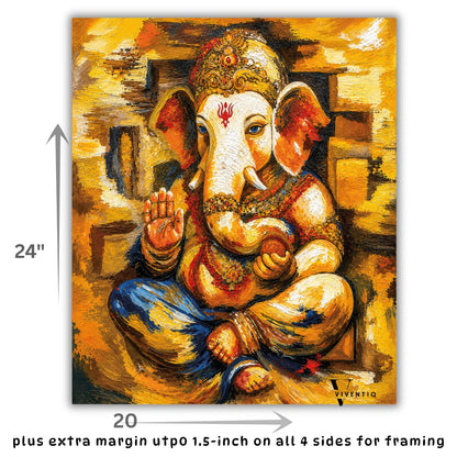 Canvas Abstract Ganesha Painting for home