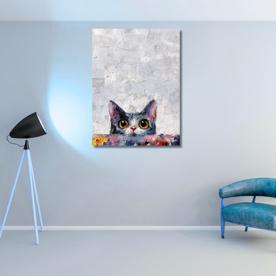 Cat painting for wall decor