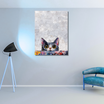Cat painting for wall decor