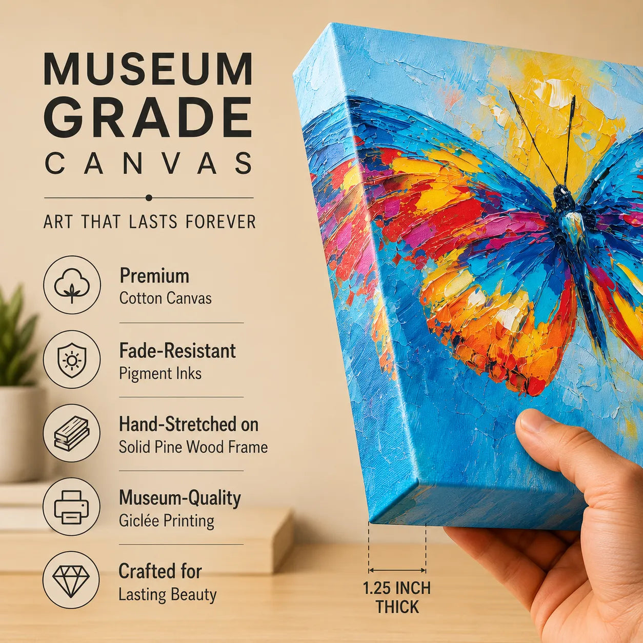 Colorful Butterfly Wall Painting