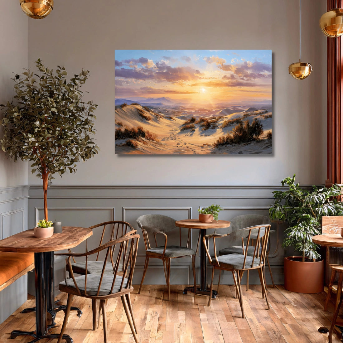 Desert Painting with Sunrise