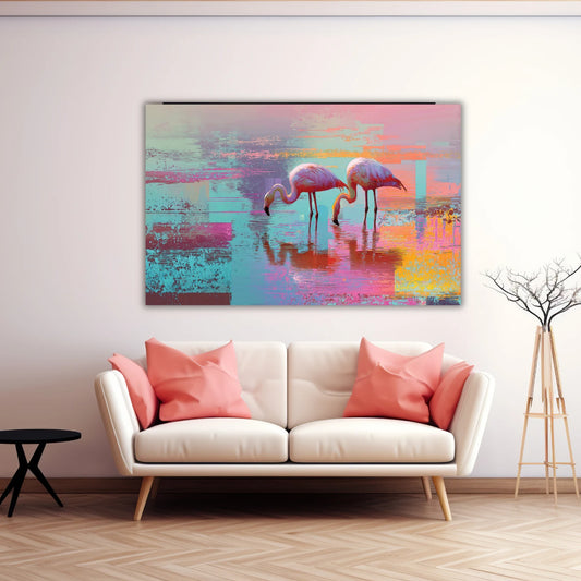 Colorful Flamingo Bird Painting