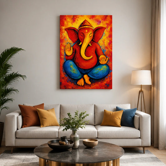 Ganesha Wall Painting for mandir