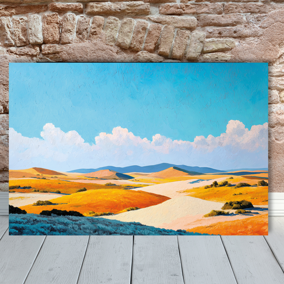 Ghibli art style painting of a desert
