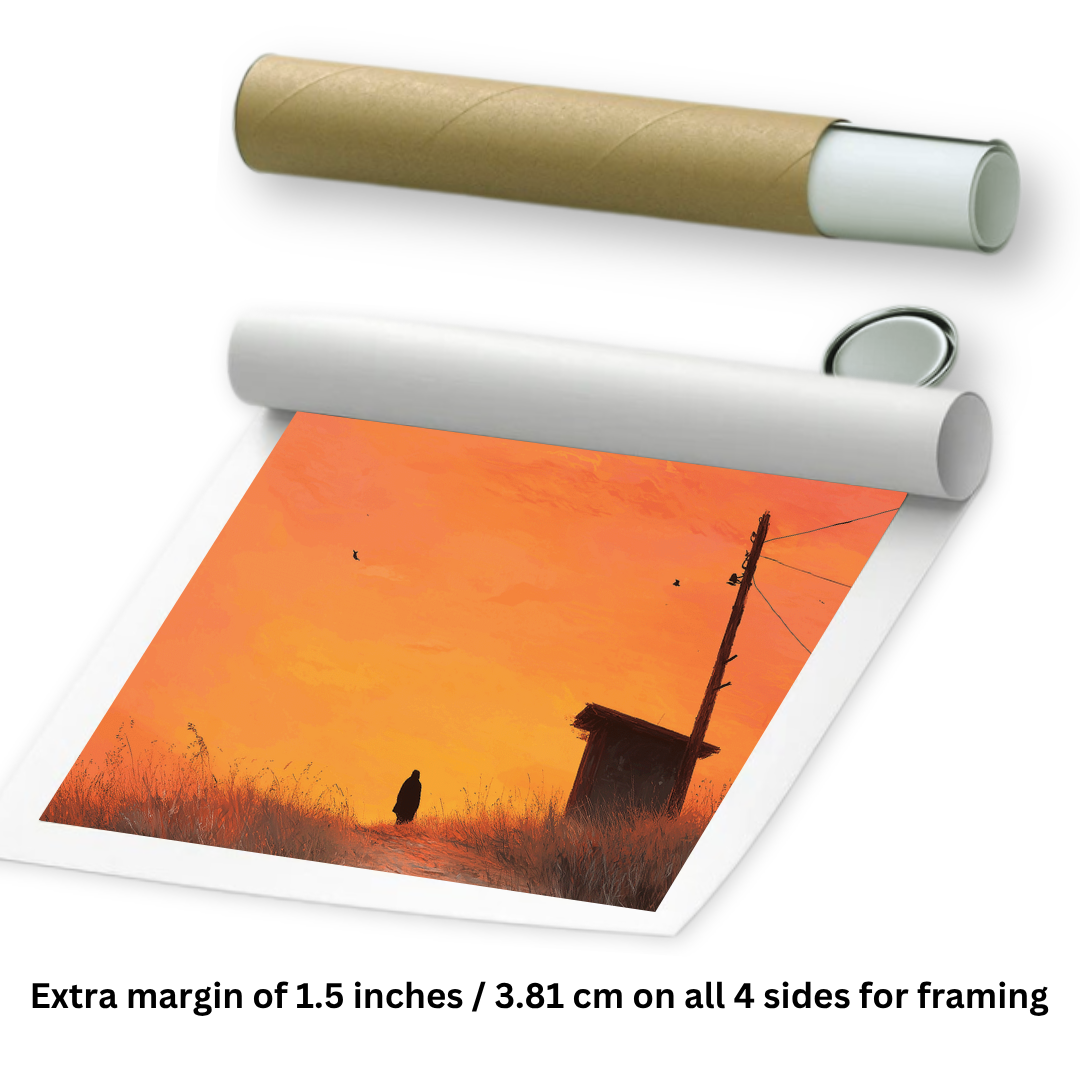 Girl and sunset canvas painting