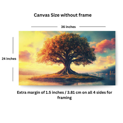 Kalpavriksha Tree Painting on Canvas Best for Wall Art Decoration and Vastu Shastra