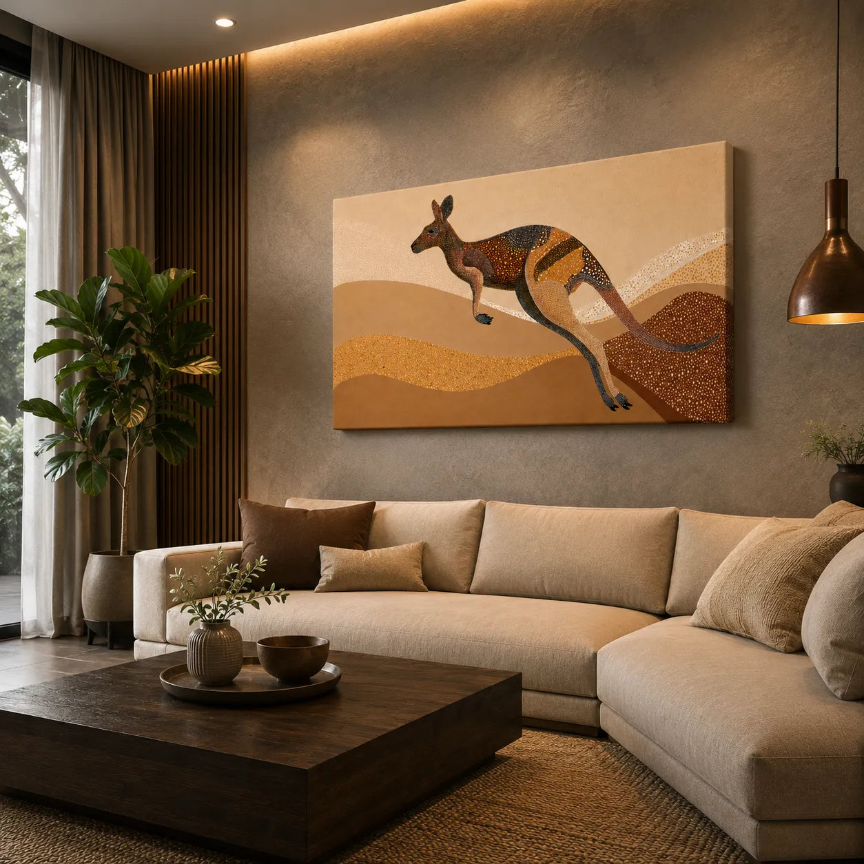 Kangaroo Aboriginal Art for living room