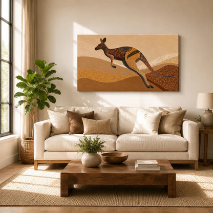 Kangaroo Aboriginal Art on canvas