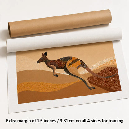 Kangaroo Aboriginal Art rolled canvas