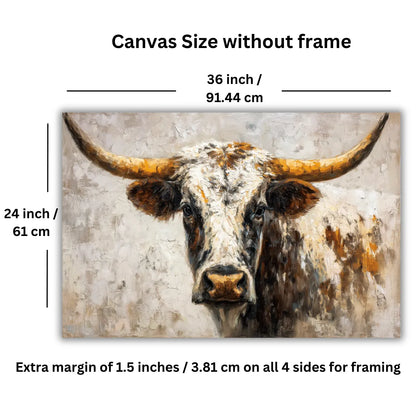 Longhorn Painting for Living Room Wall Art