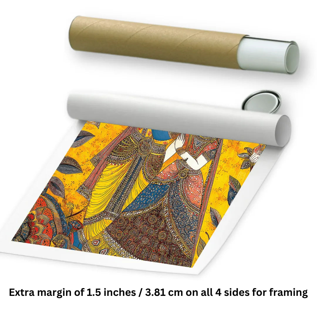 Madhubani Radha Krishna Painting for wall