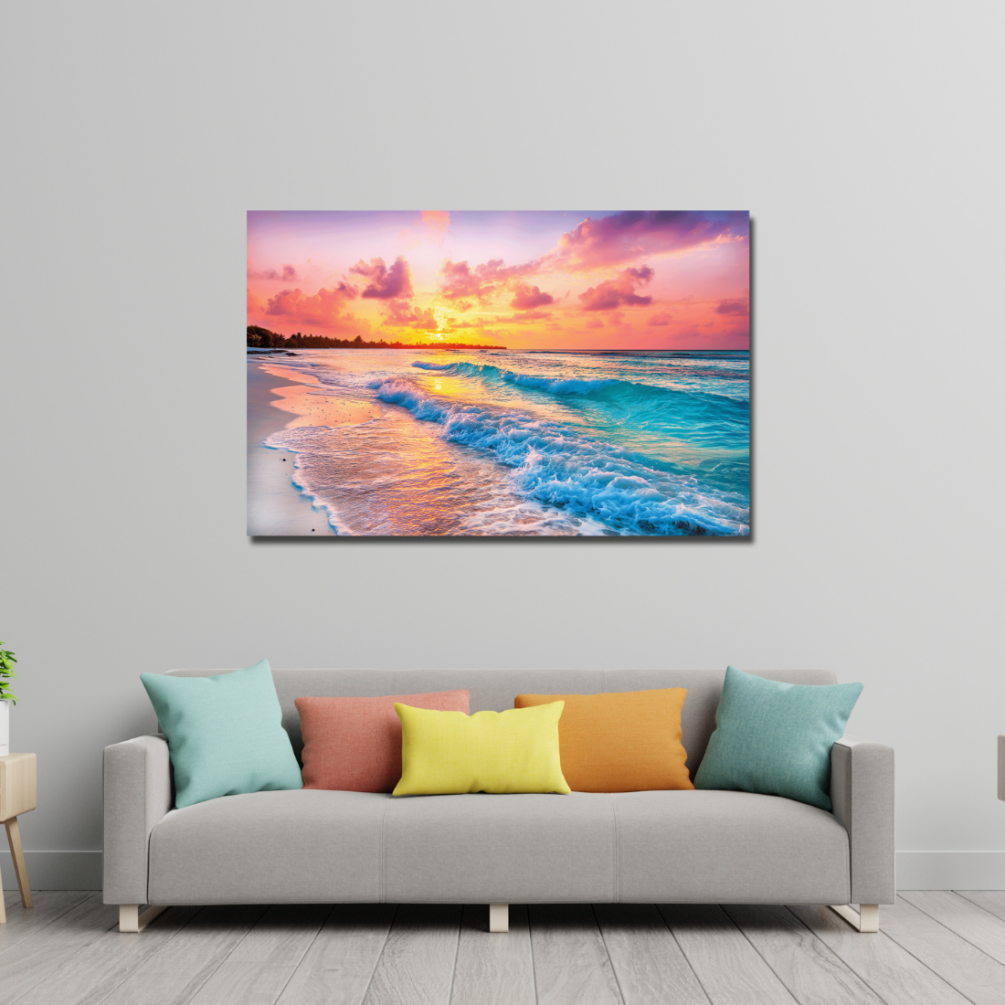 Ocean sunrise painting