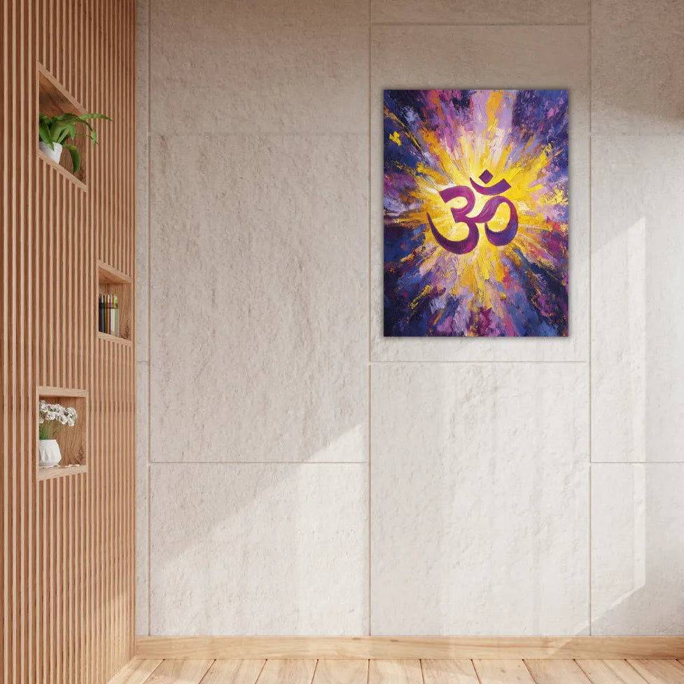 Om painting for wall decor for puja room