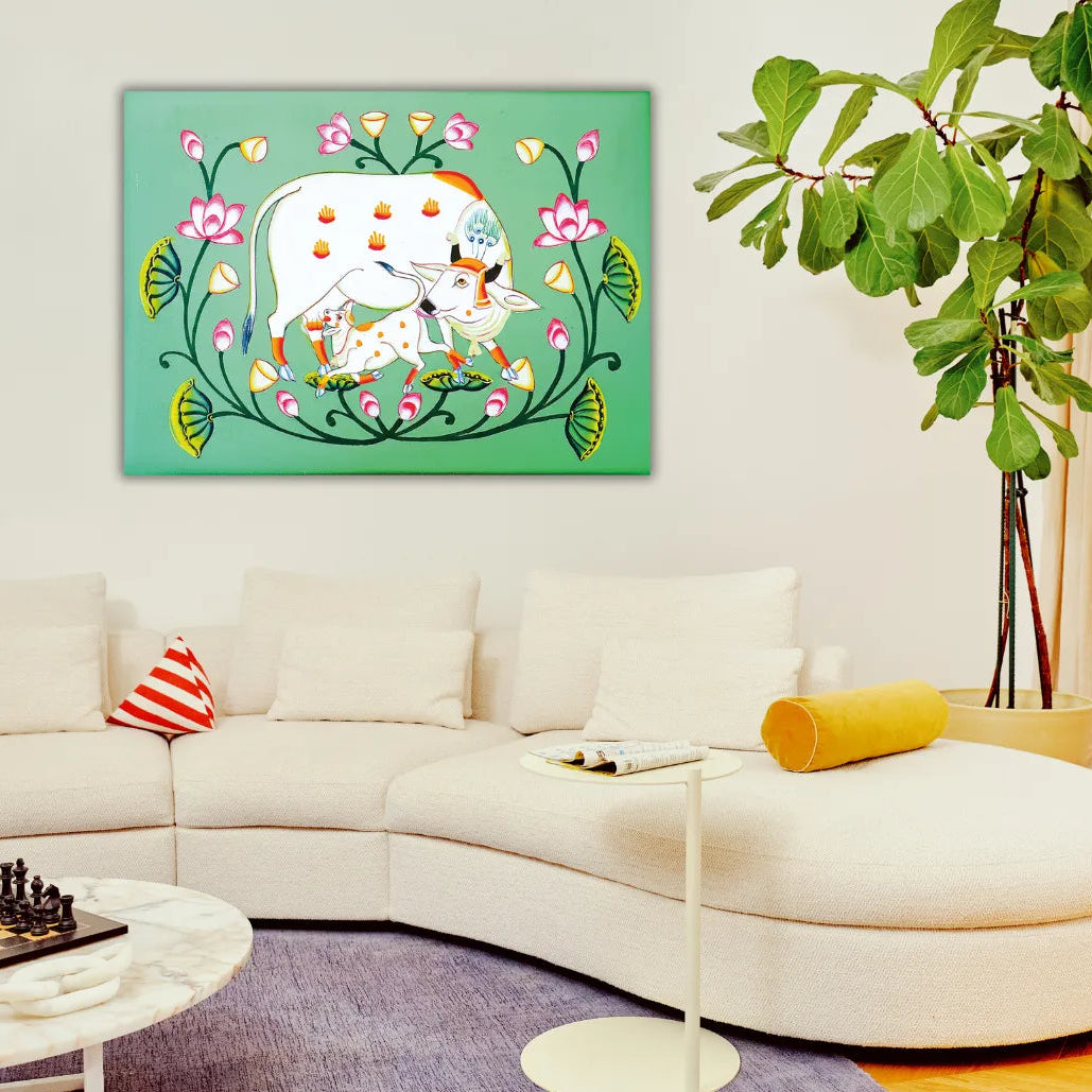 Pichwai Cow Painting for Living Room wall decor