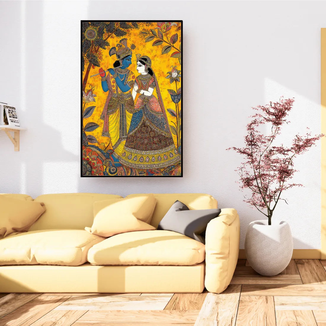 Radha krishna madhubani painting