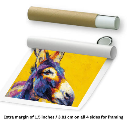 Rolled donkey canvas painting